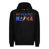 Black american mama thunderbolt Premium Hoodie - HRA Design Shop