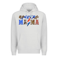 Dove Grey american mama thunderbolt Premium Hoodie - HRA Design Shop