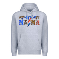 Heather Grey american mama thunderbolt Premium Hoodie - HRA Design Shop
