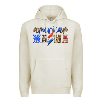 Oatmeal Heather american mama thunderbolt Premium Hoodie - HRA Design Shop