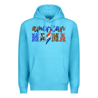 Ocean Blue american mama thunderbolt Premium Hoodie - HRA Design Shop