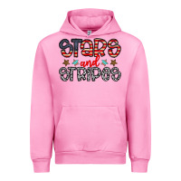 Fuchsia Pink stars and stripes Urban Hoodie - CowhideDigitalArt