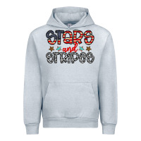 Heather Grey stars and stripes Urban Hoodie - CowhideDigitalArt