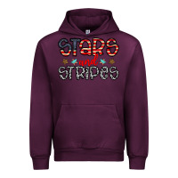 Mauve Wine stars and stripes Urban Hoodie - CowhideDigitalArt