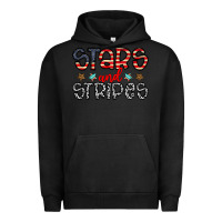 Pigment Black stars and stripes Urban Hoodie - CowhideDigitalArt