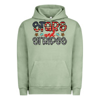 Pigment Oil Green stars and stripes Urban Hoodie - CowhideDigitalArt