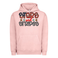 Pigment Salmon stars and stripes Urban Hoodie - CowhideDigitalArt