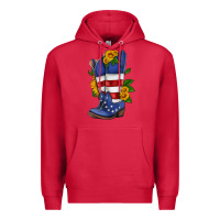 Cardinal american cowboy boot with sunflower Premium Hoodie - HRA Design Shop