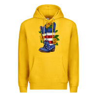 Lemon american cowboy boot with sunflower Premium Hoodie - HRA Design Shop