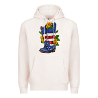 Pale Pink american cowboy boot with sunflower Premium Hoodie - HRA Design Shop
