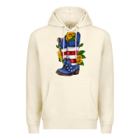 Sandshell american cowboy boot with sunflower Premium Hoodie - HRA Design Shop