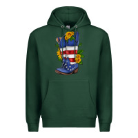 Sports Green american cowboy boot with sunflower Premium Hoodie - HRA Design Shop