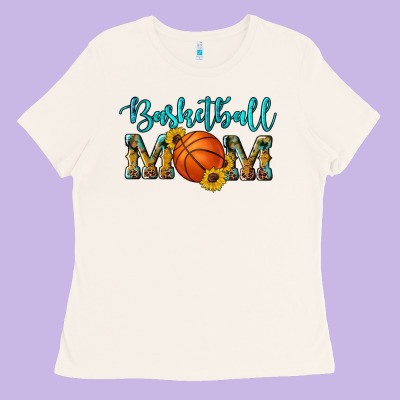 Western Leopard Camouflage Sunflowers Glitter Mom Basketball Ladies Tee Designed By Artiststas