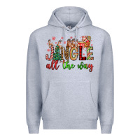 Heather Grey jingle all the way Premium Hoodie - FaDigitalArtStudio