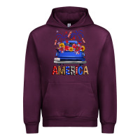 Mauve Wine western fourth of july america truck Urban Hoodie - FaDigitalArtStudio