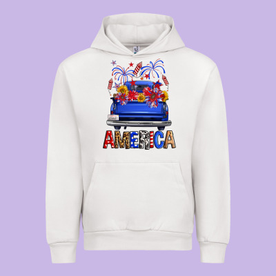 Western Fourth Of July America Truck Urban Hoodie Designed By Fadigitalartstudio