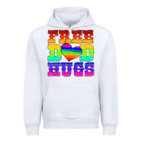White lgbtq free dad hugs Urban Hoodie - HRA Design Shop
