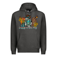 Charcoal Heather happy easter egg western Premium Hoodie - RacoonDesign