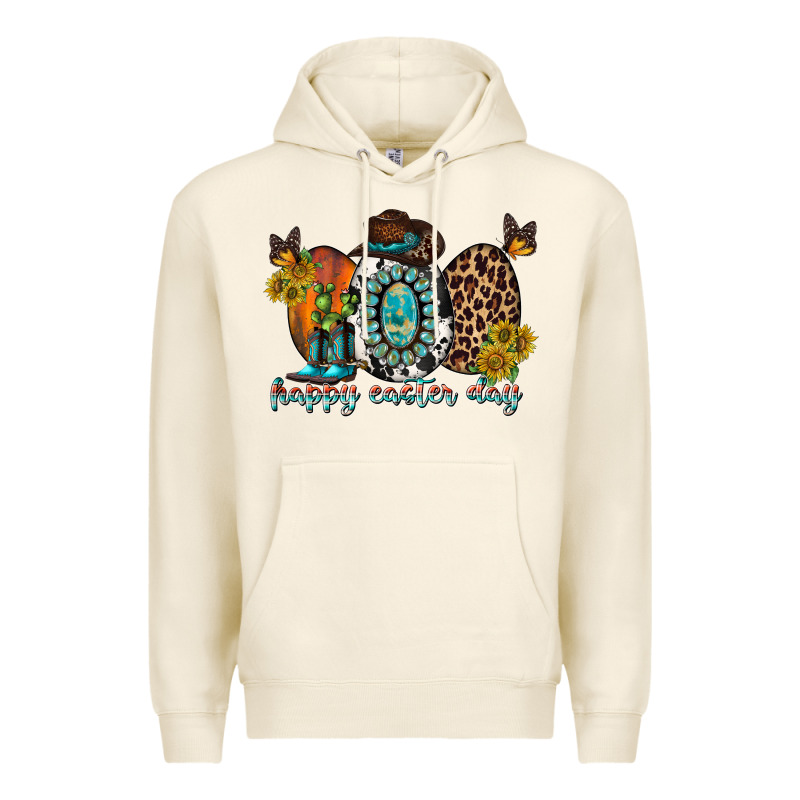 Happy Easter Egg Western Premium Hoodie by RacoonDesign | Teevron