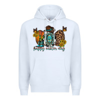 White happy easter egg western Premium Hoodie - RacoonDesign
