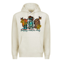Oatmeal Heather happy easter egg western Premium Hoodie - RacoonDesign