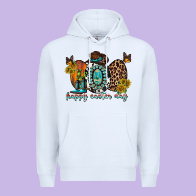 Happy Easter Egg Western Premium Hoodie Designed By Racoondesign