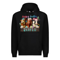 Black happy easter heifer Premium Hoodie - RacoonDesign