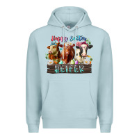 Blue Mist happy easter heifer Premium Hoodie - RacoonDesign