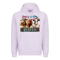 Lilac happy easter heifer Premium Hoodie - RacoonDesign