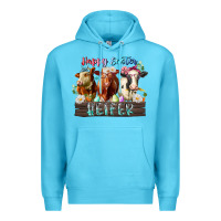 Ocean Blue happy easter heifer Premium Hoodie - RacoonDesign