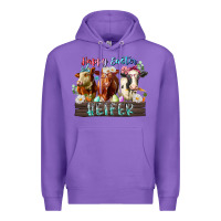 Purple happy easter heifer Premium Hoodie - RacoonDesign