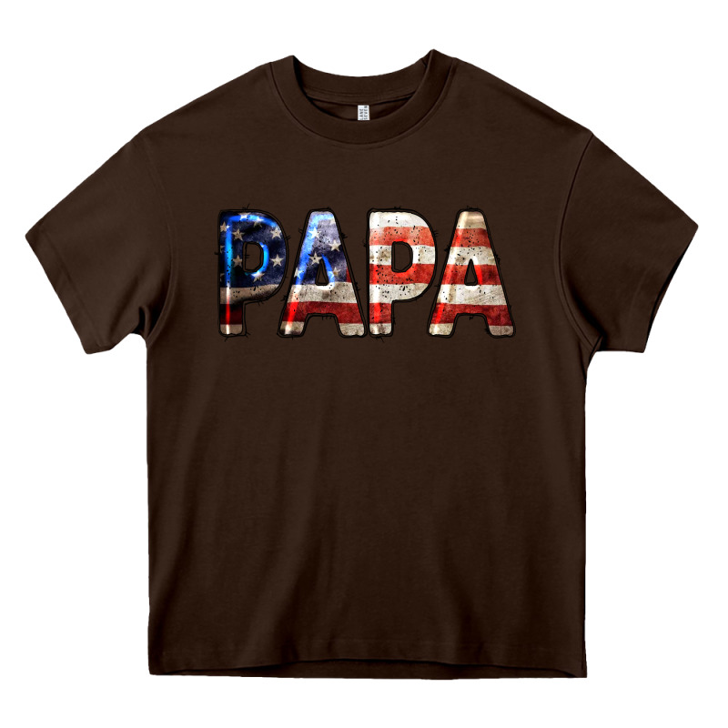 American Flag Papa 4th Of July Heavy Core Tee by LillyAllenDesigns | Teevron