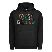 Pigment Black stay wild gypsy child Urban Hoodie - CowhideDigitalArt