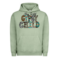 Pigment Oil Green stay wild gypsy child Urban Hoodie - CowhideDigitalArt