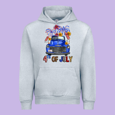 Western Fourth Of July Truck Urban Hoodie Designed By Fadigitalartstudio