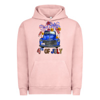 Pigment Salmon western fourth of july truck Urban Hoodie - FaDigitalArtStudio