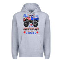 Heather Grey all american boy Premium Hoodie - HRA Design Shop