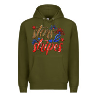 Army Green stars and stripes Premium Hoodie - HRA Design Shop