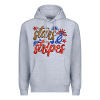 Heather Grey stars and stripes Premium Hoodie - HRA Design Shop