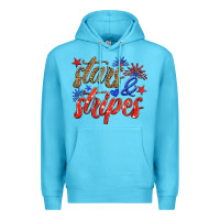 Ocean Blue stars and stripes Premium Hoodie - HRA Design Shop