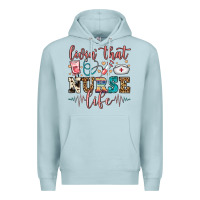 Blue Mist livin' that nurse life Premium Hoodie - FaDigitalArtStudio