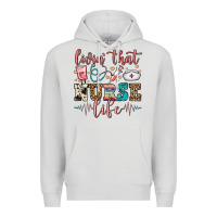 Dove Grey livin' that nurse life Premium Hoodie - FaDigitalArtStudio