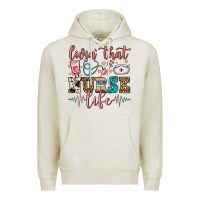 Oatmeal Heather livin' that nurse life Premium Hoodie - FaDigitalArtStudio
