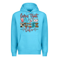 Ocean Blue livin' that nurse life Premium Hoodie - FaDigitalArtStudio