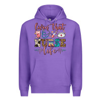 Purple livin' that nurse life Premium Hoodie - FaDigitalArtStudio