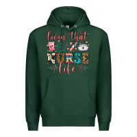 Sports Green livin' that nurse life Premium Hoodie - FaDigitalArtStudio