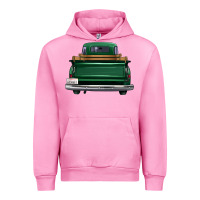 Fuchsia Pink western green truck back view Urban Hoodie - FaDigitalArtStudio