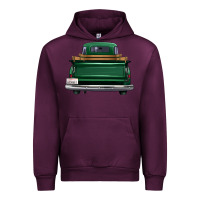 Mauve Wine western green truck back view Urban Hoodie - FaDigitalArtStudio