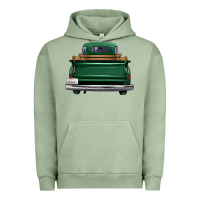 Pigment Oil Green western green truck back view Urban Hoodie - FaDigitalArtStudio