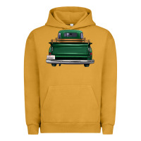 Pigment Peanut Butter western green truck back view Urban Hoodie - FaDigitalArtStudio